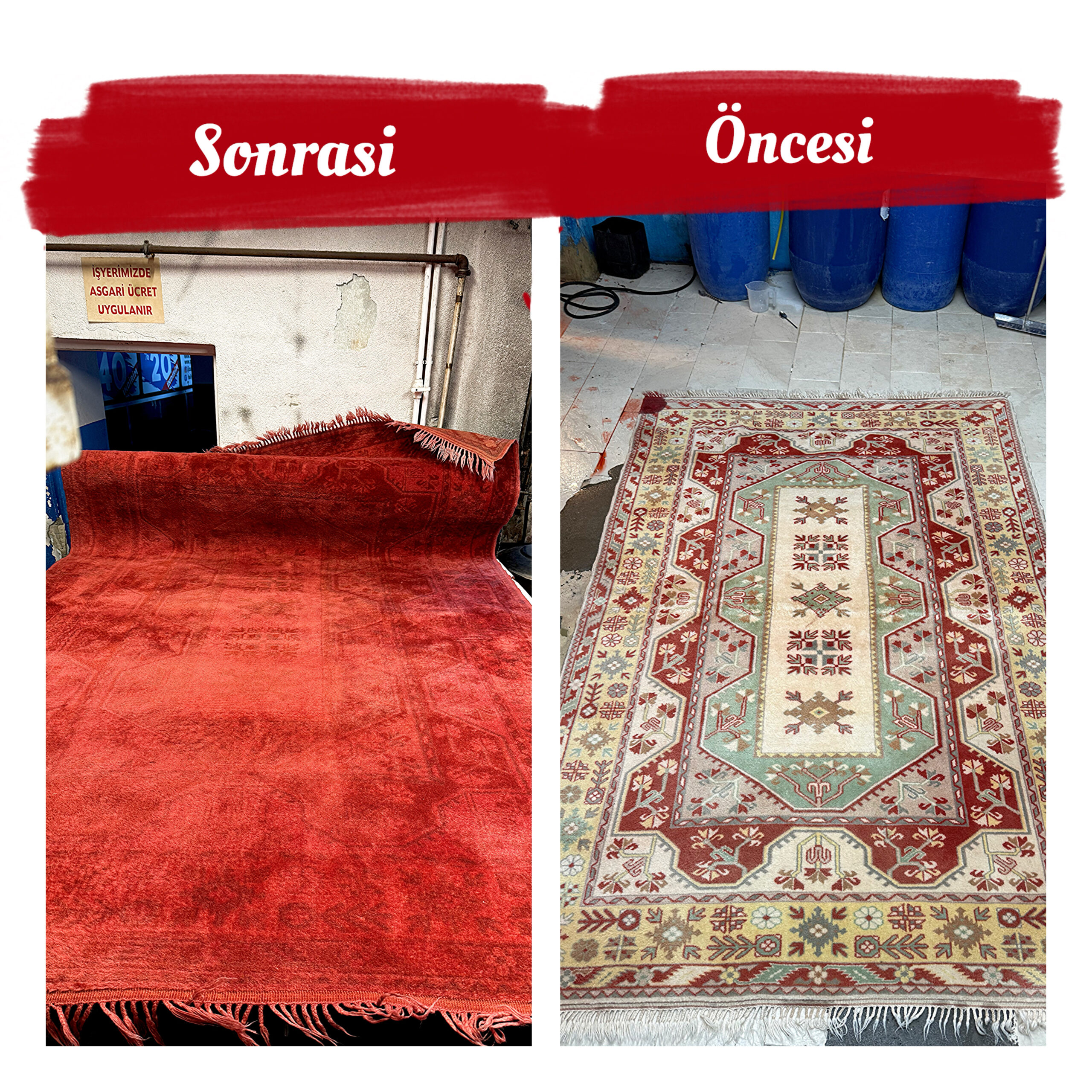 Milas halısı boyama uygulaması